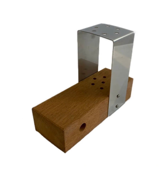 Square Wood and Steel Base