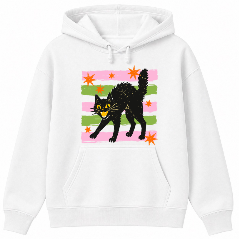 Retro Black Cat Classic Unisex Hoodie