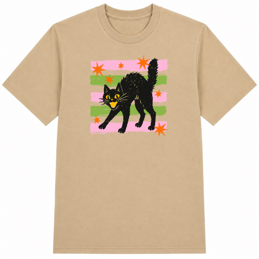 Retro Black Cat Classic Unisex T-Shirt