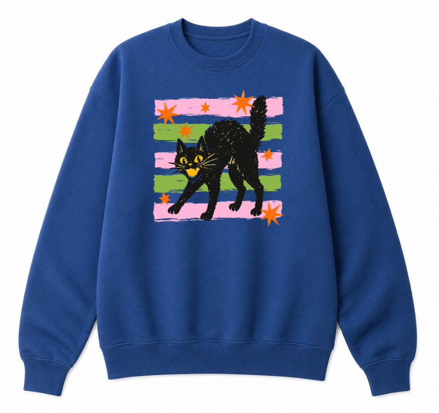 Retro Black Cat Classic Unisex Sweatshirt