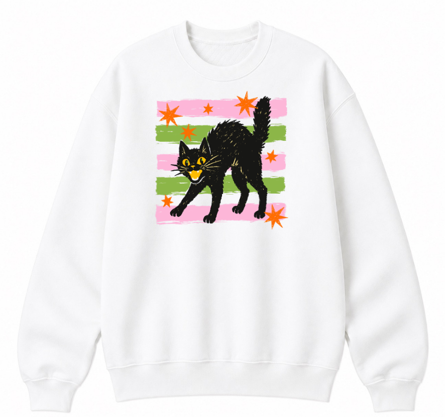 Retro Black Cat Classic Unisex Sweatshirt