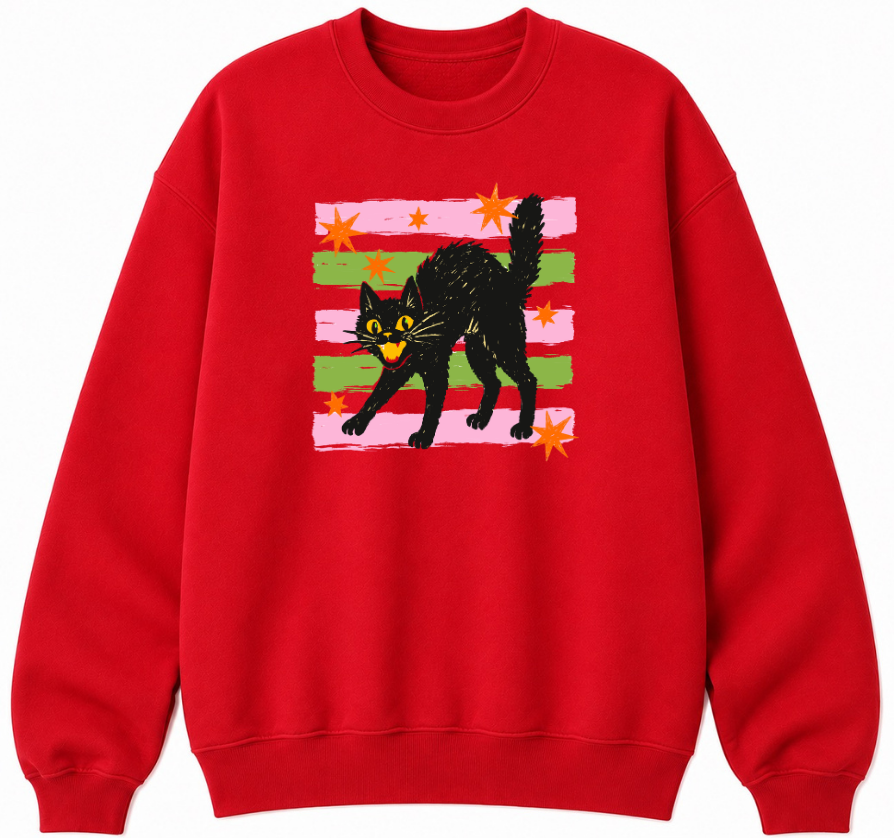 Retro Black Cat Classic Unisex Sweatshirt