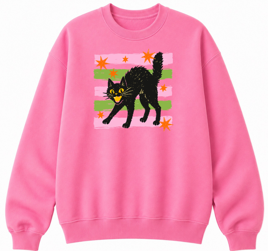 Retro Black Cat Classic Unisex Sweatshirt