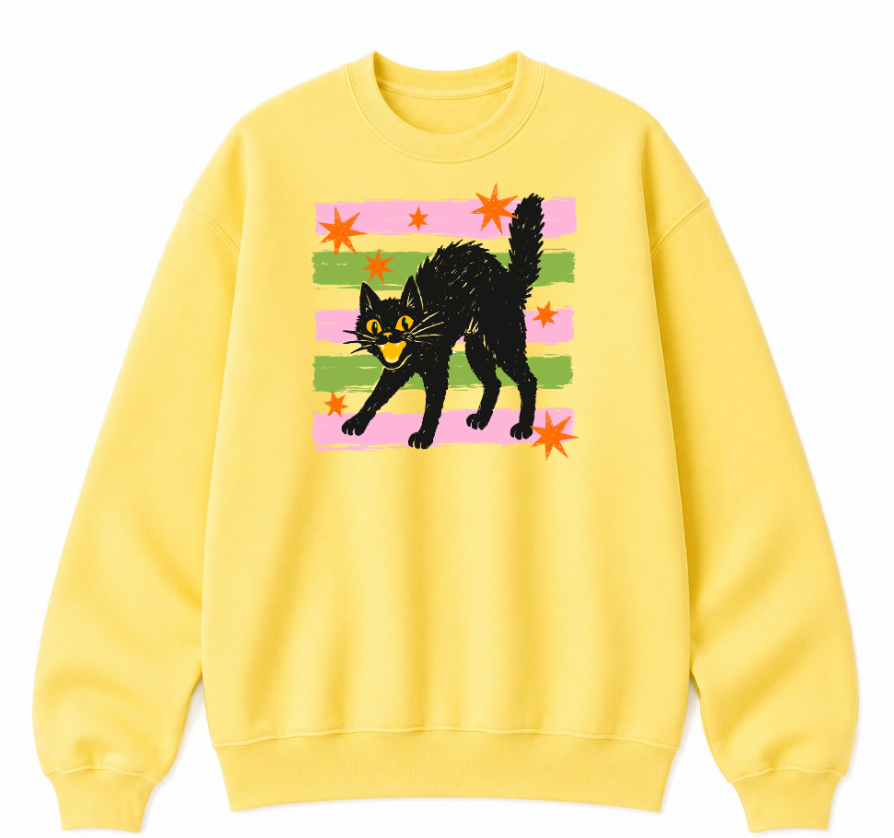 Retro Black Cat Classic Unisex Sweatshirt