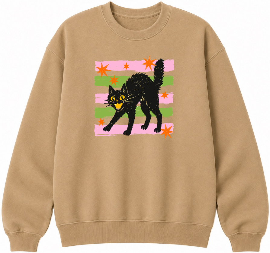 Retro Black Cat Classic Unisex Sweatshirt