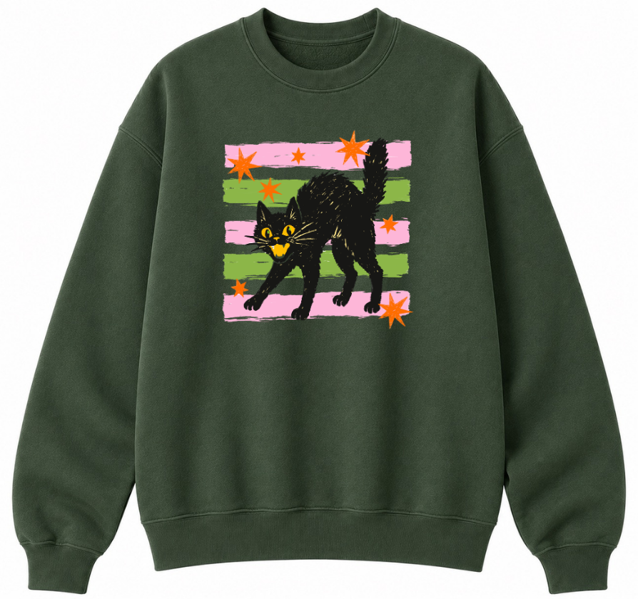 Retro Black Cat Classic Unisex Sweatshirt