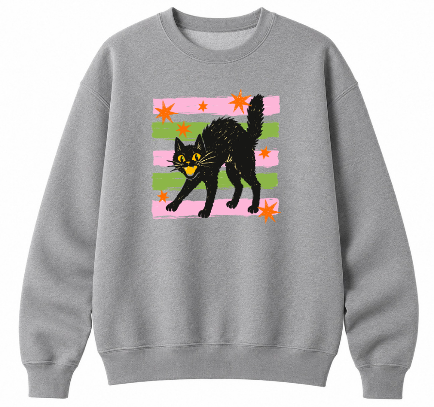 Retro Black Cat Classic Unisex Sweatshirt