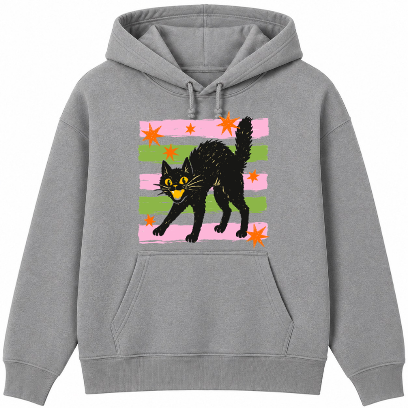 Retro Black Cat Classic Unisex Hoodie