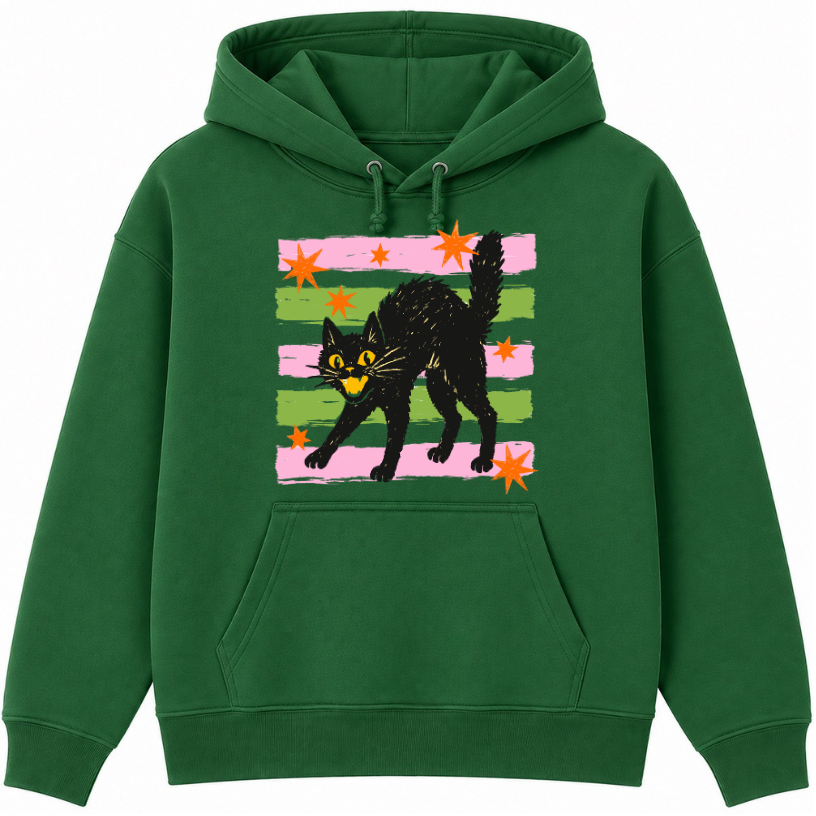 Retro Black Cat Classic Unisex Hoodie