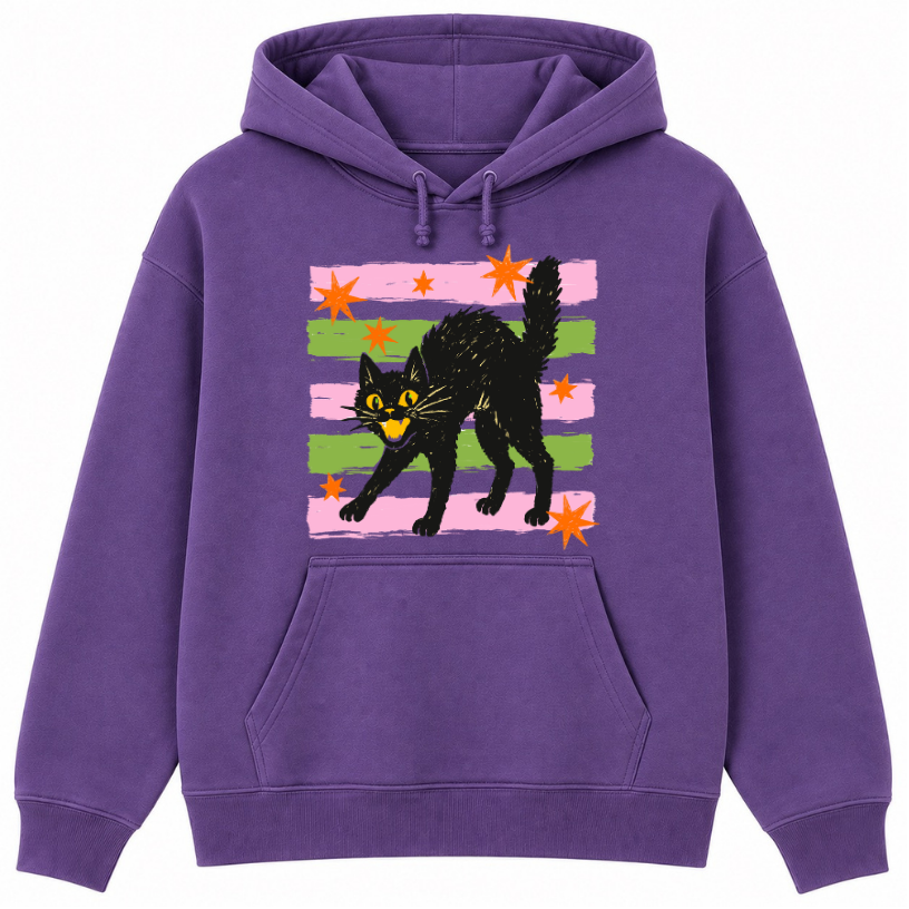 Retro Black Cat Classic Unisex Hoodie