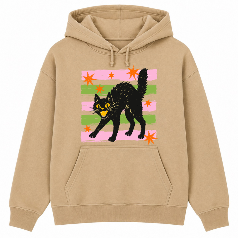 Retro Black Cat Classic Unisex Hoodie