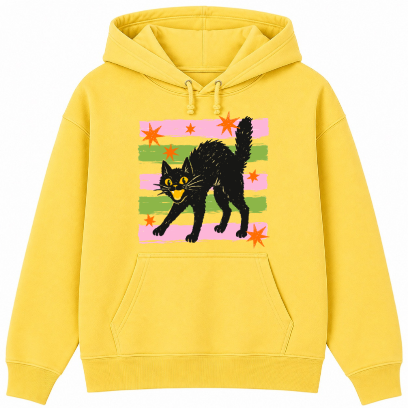 Retro Black Cat Classic Unisex Hoodie