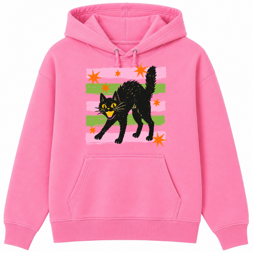 Retro Black Cat Classic Unisex Hoodie