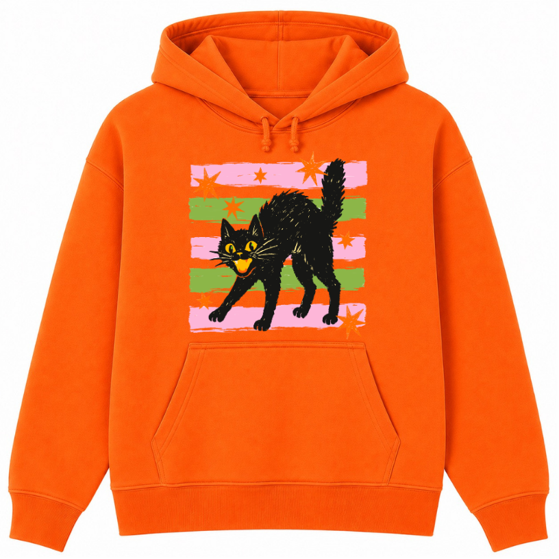 Retro Black Cat Classic Unisex Hoodie