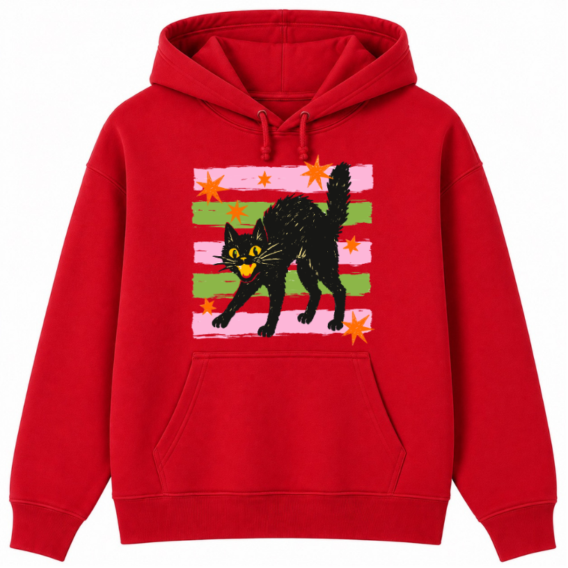 Retro Black Cat Classic Unisex Hoodie