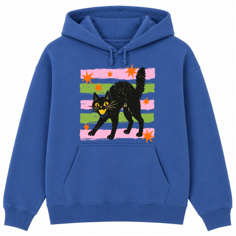 Retro Black Cat Classic Unisex Hoodie